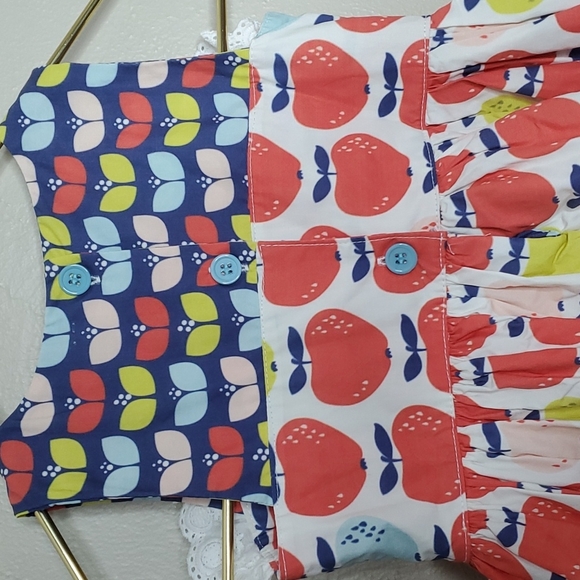 Little Miss Marmalade Apple Print Tiered Dress Size 4 NEW WITH TAGS - Picture 4 of 9